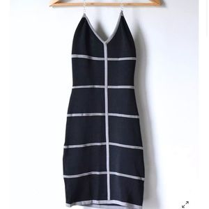 Vintage Y2K Chain Halter Knit Mini Dress